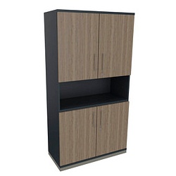fm Regalschrank Oldenburg, 4260649684467 lavagrau, eiche natur 100,0 cm 44,2 cm