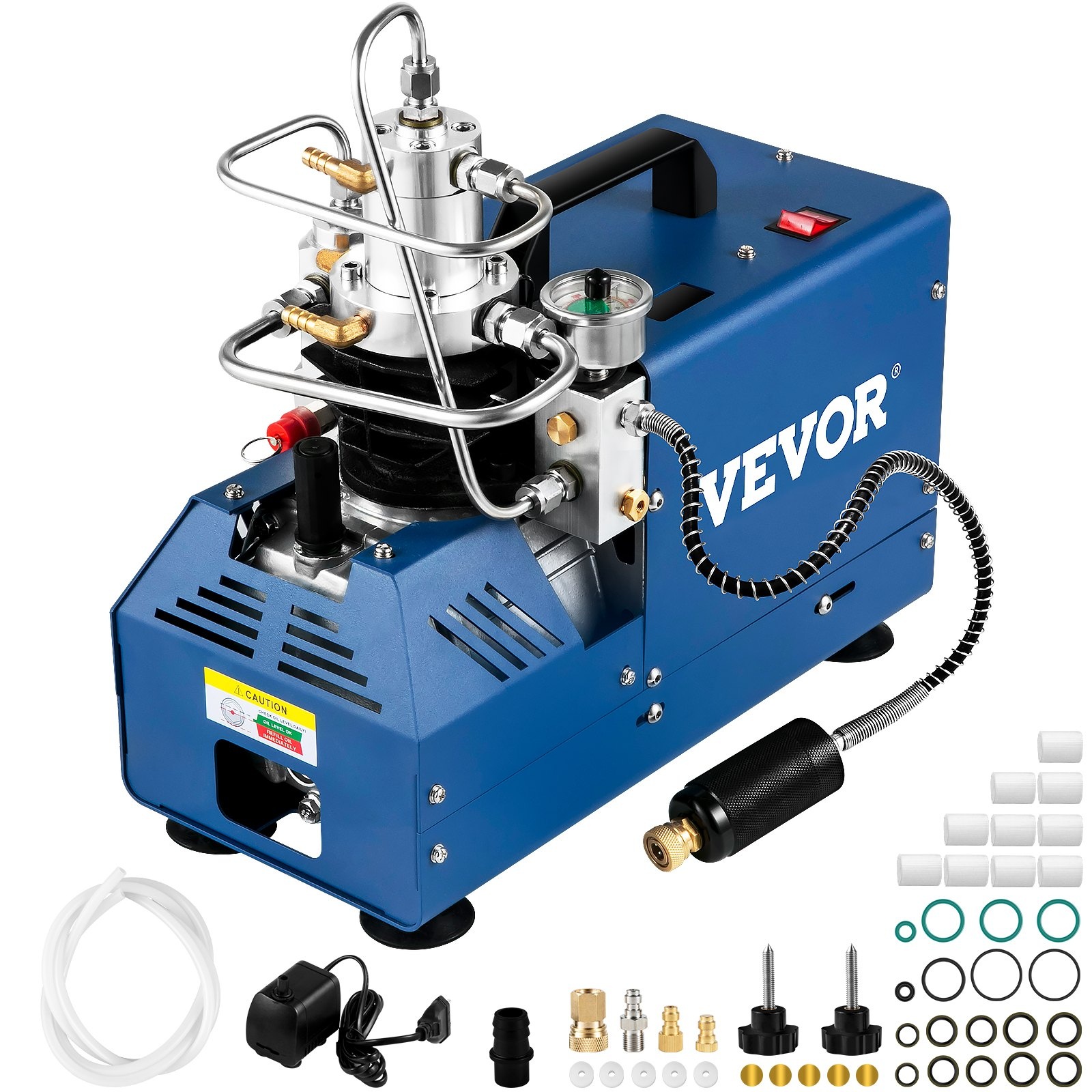 VEVOR Elektrische Hochdruck Luftkompressor 1800 W Pcp Hochdruck Kompressor Pumpe 4500 PSI Pcp Inflator 3-6,8 L Tankkapazität Kompressor 2800 U/min