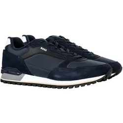 BOSS Herren Sneaker - Parkour-L Runn sdnyt, Turnschuh, Material-Mix, Logo Dunkelblau EUR 43