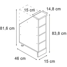 Vicco Dachschrägenschrank Rion 15 x 81,6 x 46 cm Anthrazit / Grau
