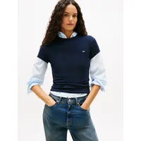 Tommy Hilfiger Tommy Jeans Damen Tjw Slim C-Neck Tee Dw0dw20459 S/S T-Shirt, Blue (Dark Night Navy), XL EU - XL