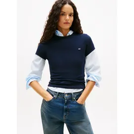 Tommy Hilfiger Tommy Jeans Damen Tjw Slim C-Neck Tee Dw0dw20459 S/S T-Shirt, Blue (Dark Night Navy), XL EU - XL