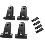 Volkswagen 2K0071738 Abdeckkappen (4 Stück) Grundträger Kappe Dachgepäckträger, mit VW Logo, schwarz