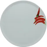 CreaTable 6er-Set CreaTable Pizzateller Europa Kräuter Ø 33 cm Porzellan Rot