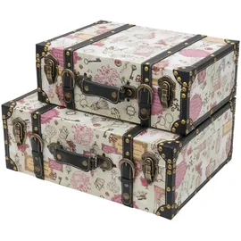 HMF Vko105 Holzkoffer Im Vintage-design, Barock 2er Set,