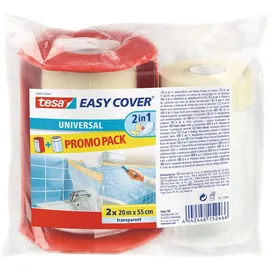 Tesa Easy Cover Universal Transparent Promo Pack 20 m x 55 cm 2 Stück