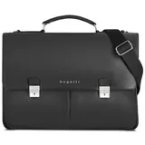 bugatti Valencia Aktentasche XL Leder 3-Hauptfächer 43 cm Laptopfach black