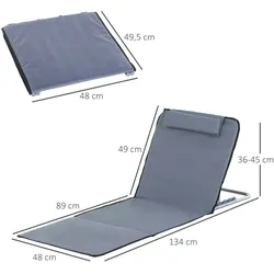 Outsunny - Sonnenliege - 48Lx134Wx36Hcm - Grau