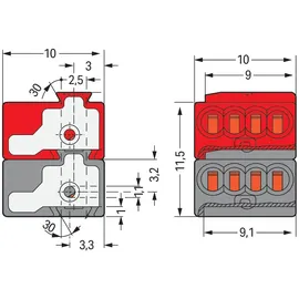 WAGO GmbH& Co. KG Busankoppler-Klemme dunkelgrau rot verr. 243-211