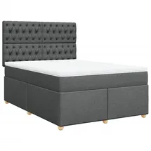 vidaXL Boxspringbett 140 x 200 cm Dunkelgrau