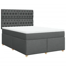 vidaXL Boxspringbett 140 x 200 cm Dunkelgrau