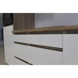 Respekta Küchenzeile ohne E-Geräte 330 cm Grifflos Weiß Hochglanz