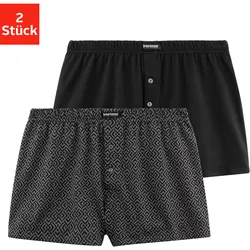 Weiter Boxer, (Packung, 2 St.), in weiter Passform, Gr. XL, bedruckt-schwarz, Unterhosen, 98634516-XL