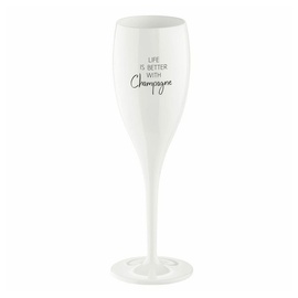 Koziol Sektglas Cheers No. 1 Life Is Better With Champagne, Superglas (Kunststoff), extrem bruchfest weiß