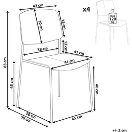Beliani Esszimmerstuhl 4er Set Astoria