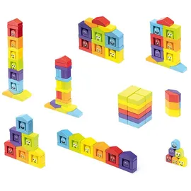 Cubika 14866 Bunte Häuser - Holzbausatz 30 Teile