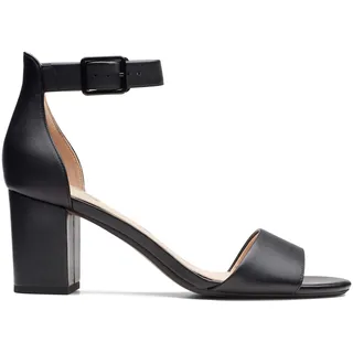 CLARKS Deva Mae Pumps, Black Leather, 39.5 EU