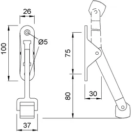 KWS Türfeststeller 1060 Silber 18 cm