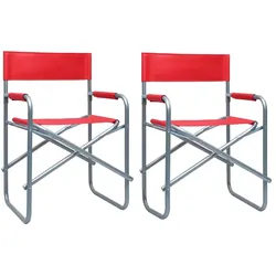 vidaXL 2x Regiestuhl Klappbar Campingstuhl Gartenstuhl Klappstuhl Faltstuhl Anglerstuhl Stuhl Stühle Gartenmöbel Angelstuhl Stahl Rot