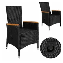 CASARIA Polyrattan Gartenstuhl 63 x 68 x 108 cm schwarz 2 St.