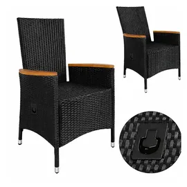 CASARIA Polyrattan Gartenstuhl 63 x 68 x 108 cm schwarz 2 St.
