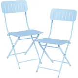 [en.casa] en.casa Klappstuhl Sande 84,5 x 42 x 50 cm himmelblau 2 St.