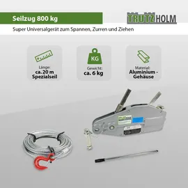 Trutzholm Seilzug Aluminium 20 m 800 kg