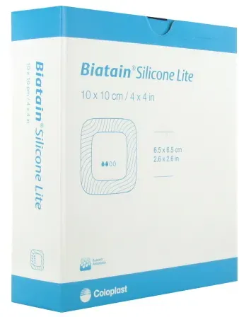 Coloplast Biatain Silicone Lite Schaumverband Mit Silikonhaftung 10x10cm Stück 10