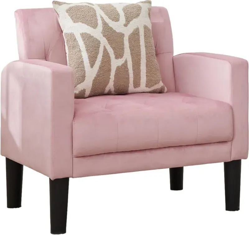 GRAVFORCE Ohrensessel für Wohnzimmer und Schlafzimmer. Gepolsterter, bequemer und moderner Sessel. Lounge-Sessel, Clubsessel, 136 kg Tragfähigkeit, eleganter Samt in Rosa