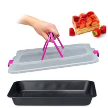 Relaxdays Backblech mit Deckel, Pink,Schwarz,Transparent