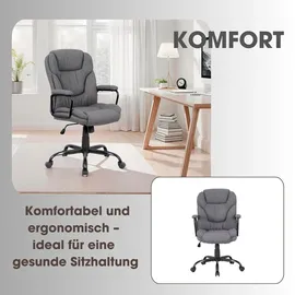 byLIVING STING Chefsessel Polyester Grau/Schwarz