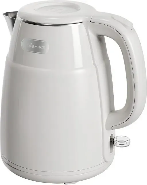 BEAR Elektrischer Wasserkocher 1,5 Liter 1500–1750 W ZDH-Q15U8 aus Edelstahl mit Abschaltautomatik und Trockengehschutz Weiß