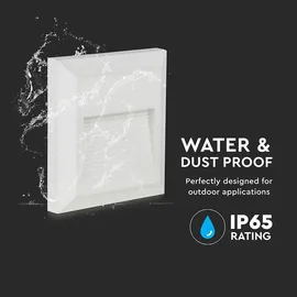 V-Tac LED Treppenlicht Wandlampe Stufenleuchte Weiß Außenleuchte Ip65 Wandleuchte