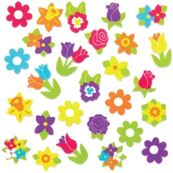 Moosgummi-Aufkleber "Frühlings-Blumen" (120 Stück ) Bastelbedarf Verzierung & Dekorationen