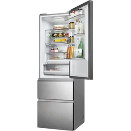 Haier HTW5618DNMG 3D 60 Serie 5 Kühl-Gefrierkombination (360 l, 1850 mm hoch, Inox)