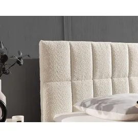 Fun Möbel Boxspringbett Schlafzimmerbett DOMINGA PREMIUM 120x220cm Stoff Coral Dunkelbeige