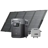 Ecoflow Balkonkraftwerk EcoFlow Delta 2 Max Powerstation mit 0% VAT Mikrowechselrichter 800W, (LFP-Batterie mit 3000 Zyklen, 3000W Max Ausgangsleistung), Solargenerator für Zuhause, Camping, Wohnmobil