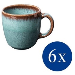 like. by Villeroy & Boch Tasse Lave glacé Kaffeetasse, 190 ml, 6 Stück, türkis, Steingut blau