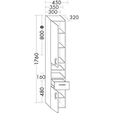 Burgbad Hochschr.Sys30 PG4 Sana 1760x300x320 Perlgrau Hochglanz, HS3038RF6563 HS3038RF6563
