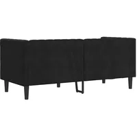VidaXL Chesterfield-Sofa mit Kissen Schwarz 174 x 74.5 x