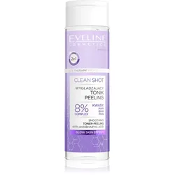 Eveline Cosmetics Clean Shot 8% Complex Of Hydroxy Acids glättendes Tonikum mit Peelingeffekt 200 ml