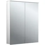 EMCO flat 2 Design Aufputz-Lichtspiegelschrank 979706402 600x711mm, LED, mit Lichtsegel, 2-türig, Aluminium