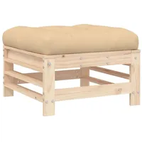 vidaXL Gartenhocker mit Kissen Kiefer beige