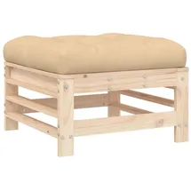 vidaXL Gartenhocker mit Kissen Kiefer beige