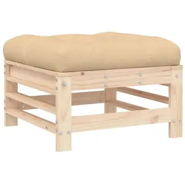 vidaXL Gartenhocker mit Kissen Kiefer beige