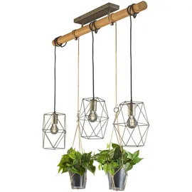 Trio Plant 3-flg. 60 cm grau Holz Metall