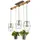 Trio Plant 3-flg. 60 cm grau Holz Metall