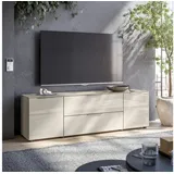 HBZ Lowboard Santorin, BxHxT 180x99x40 cm (1 St), Breite 180cm, Softclose für Türen und Schubkästen, Melaminbeschichtung beige