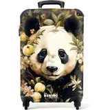 NoBoringSuitcases.com Handgepäck Koffer, Reisekoffer, Reisetasche mit Rollen, TSA Schloss, Hartschalenkoffer, Koffer Handgepäck, Trolley 55x40x20, Suitcase, Handgepäck 55x40x20 cm (Panda - Gelb)