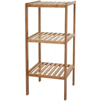 MCW Badregal MCW-B18, Badezimmer Badschrank Standregal, Bambus ~ 80x34x33cm